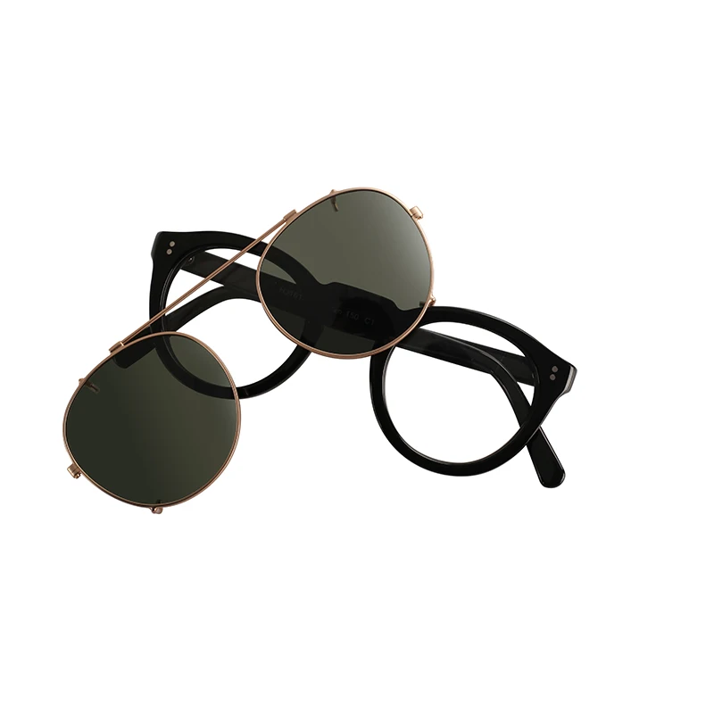 

Italy Design Women Men Sun Glasses Acetate Metal decorations Clip On Sunglasses