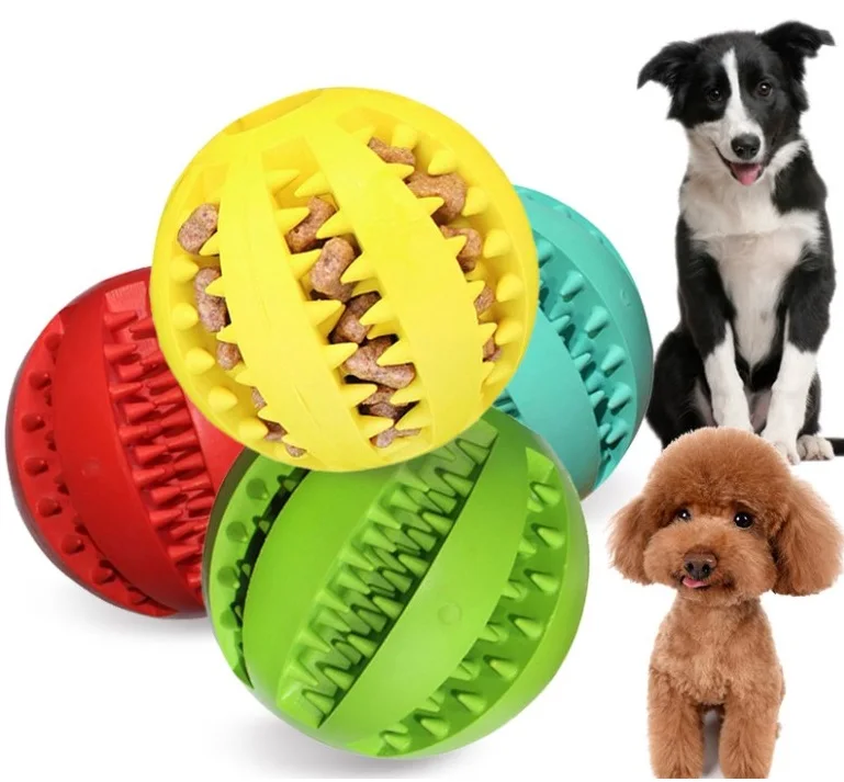 

Rubber Dog Chew Toy Teeth Non-Toxic Elasticity Molar Dog Toy Ball Durable Soft Eco Friendly Pet Toys, Colorful