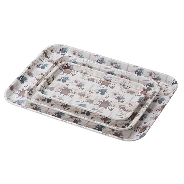 

Low Moq A5 Melamine Polished 15 Inch Rectangular Food Service Melamine Tray, Customized color acceptable