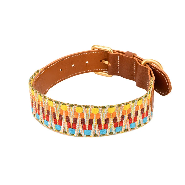 

Elegance Design Print Led Traction Customize Pet Leather Collar Set Dog Leashes