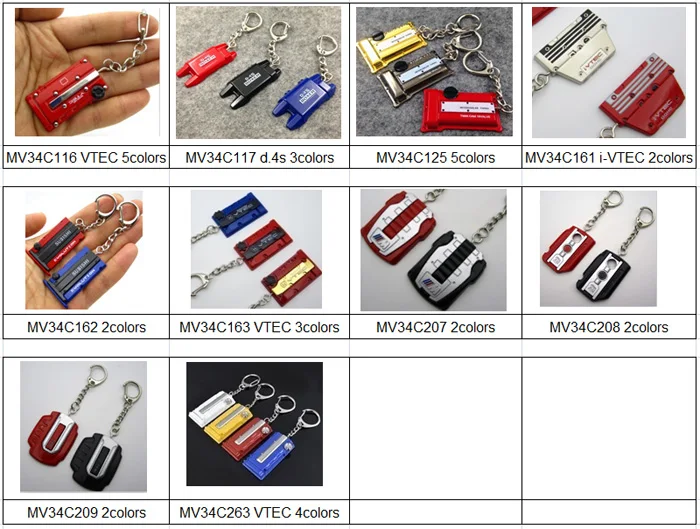 Zinc Alloy Racing Car Vtec Engine Head Valve Cover Cylinder Cap Keychain Keyring Pendant Buy