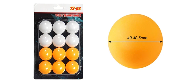 12 Pieces/Pack 40mm Table Tennis Balls  Pong Practice Balls White/Yellow 