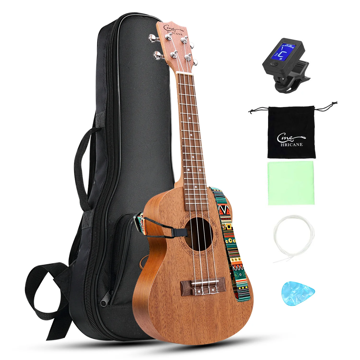 

Hricane Concert Ukulele  Mahogany Ukuleles for Beginners with Gig Bag Strings