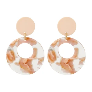 E-1009 xuping Colorful in fashion earrings gold hoops acrylic ear rings for women 2