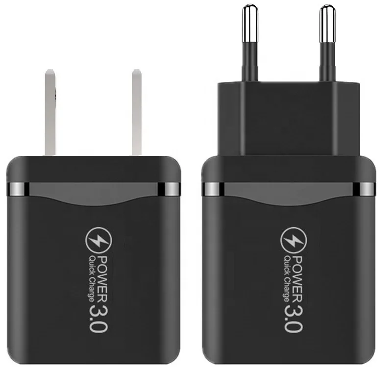 

Quick Charge 3.0 18W QC 3.0 Fast Charger USB Charging Mobile Phone Charger For iPhone 11 X For Samsung Xiaomi Huawei, Black