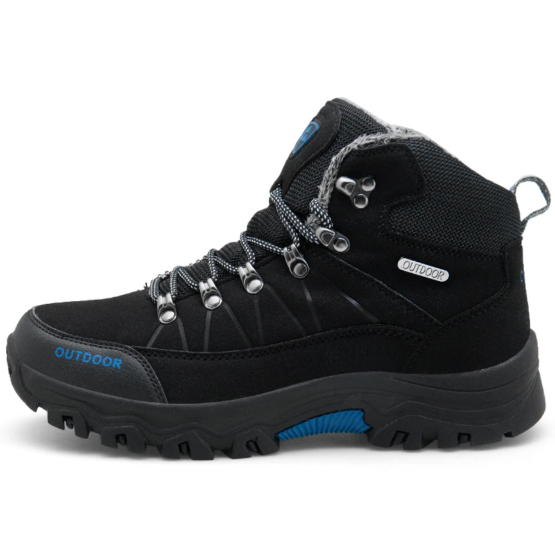 

Mens Climbing Mountain Boots Outdoor Waterproof Anti-Slip Trekking Mountaineer Shoes Man Hiking Shoe, Black green grey