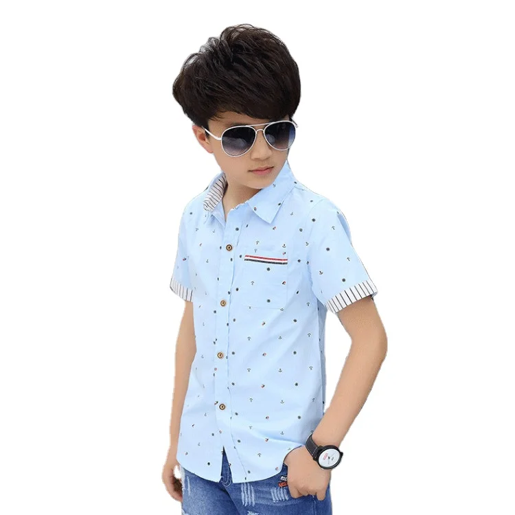 

Men Boy Summer Fashion Iron Anchor Printing T-shirts Korean Style Casual Short Sleeve Tops