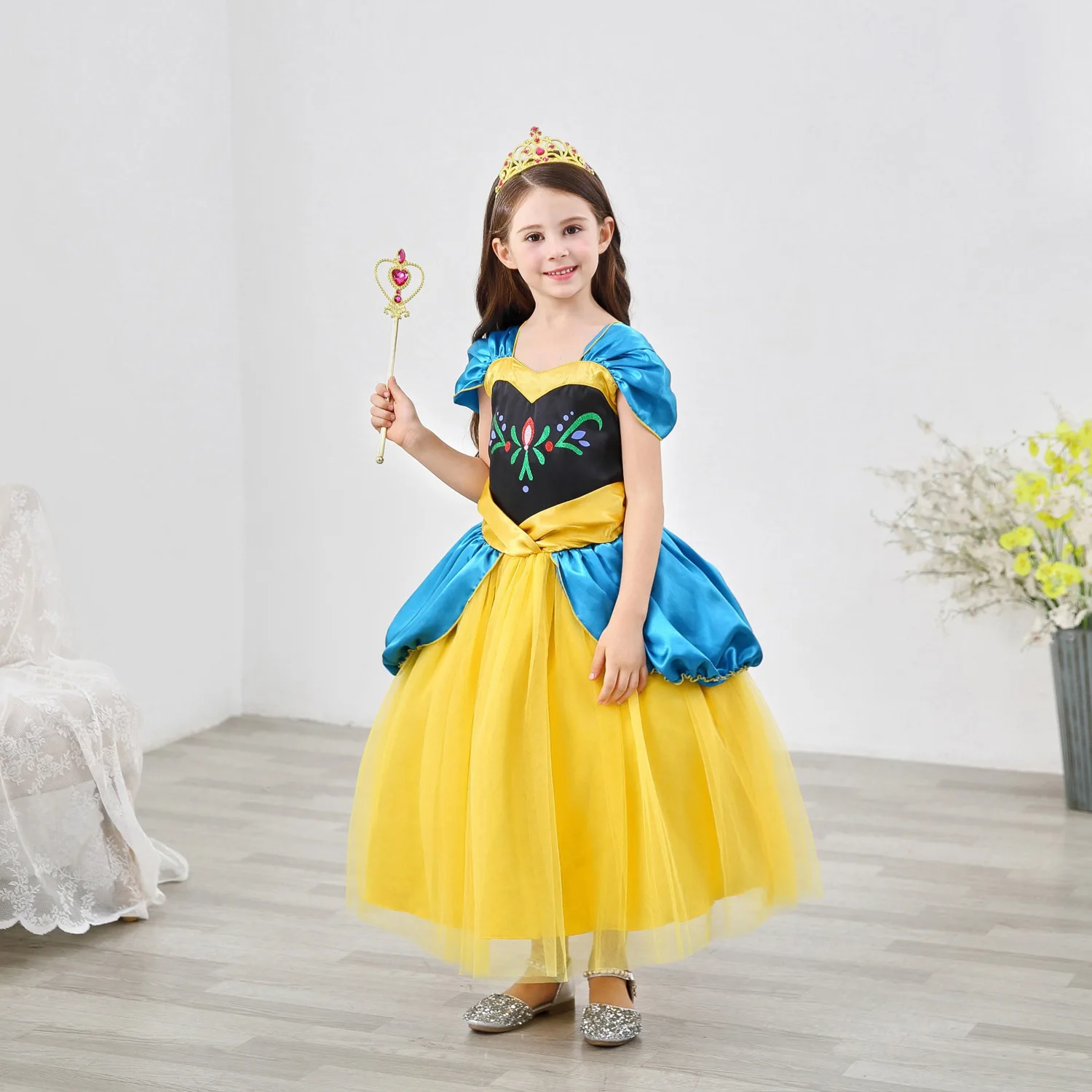 

Wholesale Christmas Children Clothing Snow White Princess Cosplay Party Wear Dress D99