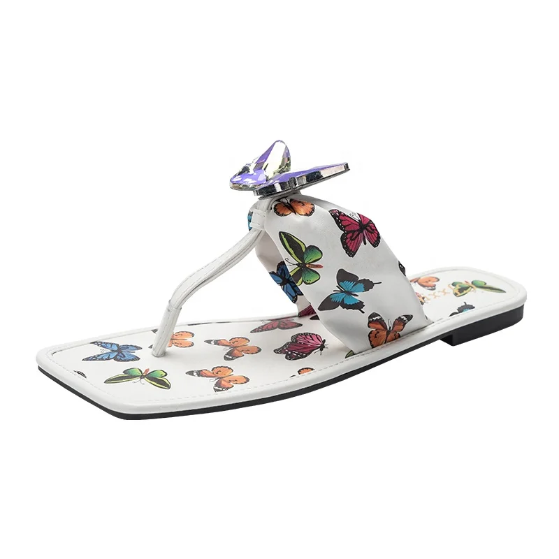 

Ample supply prompt delivery 2020 summer fashion all-match printing pointed bow half ladies sexy mules women flip flop slipper