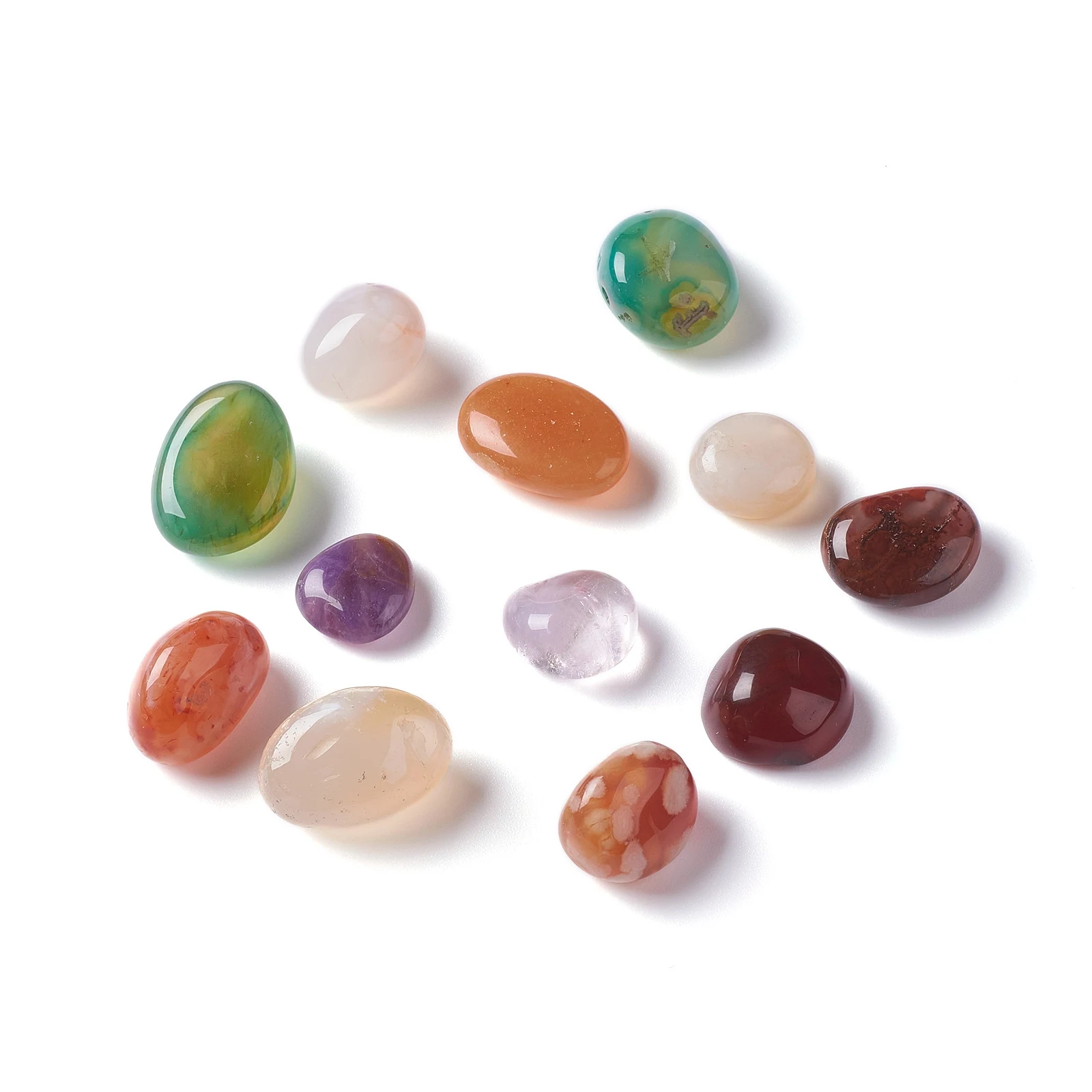 

PandaHall No Hole Nuggets Natural Tumbled Stone Multi-Color Agate Beads