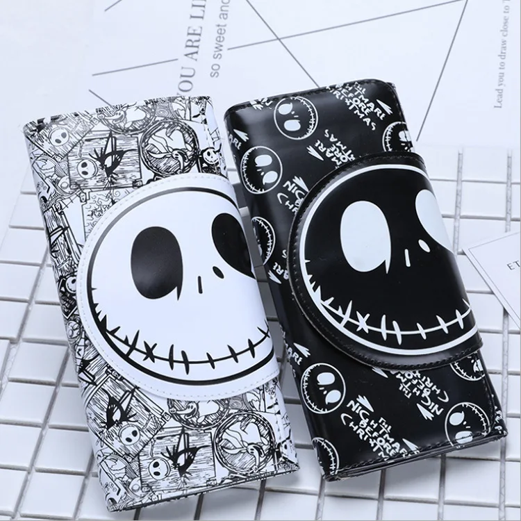 

classic Wholesale Nightmare Before Christmas Cosplay Three Folding Purse Anime Long Wallet, Customized