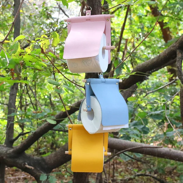 

PU Camping Toilet Paper Hanger Kitchen Towel Dispenser Multifunction Roll Tissue Hanger & Roll Paper Holder For Camping Supplies, As pictures /or customized
