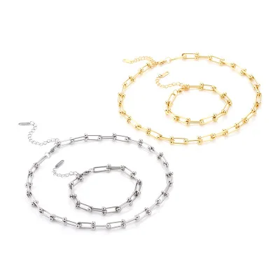 

Fashion Gold Choker Necklaces Paperclip Chain Necklace for Women