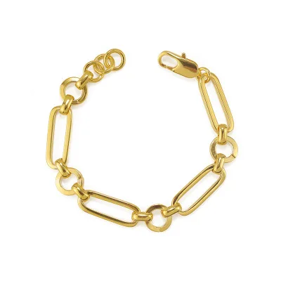 

New Popular Design Chain Bracelets Gold Plated Punk Styles Brass Jewelry, As picture