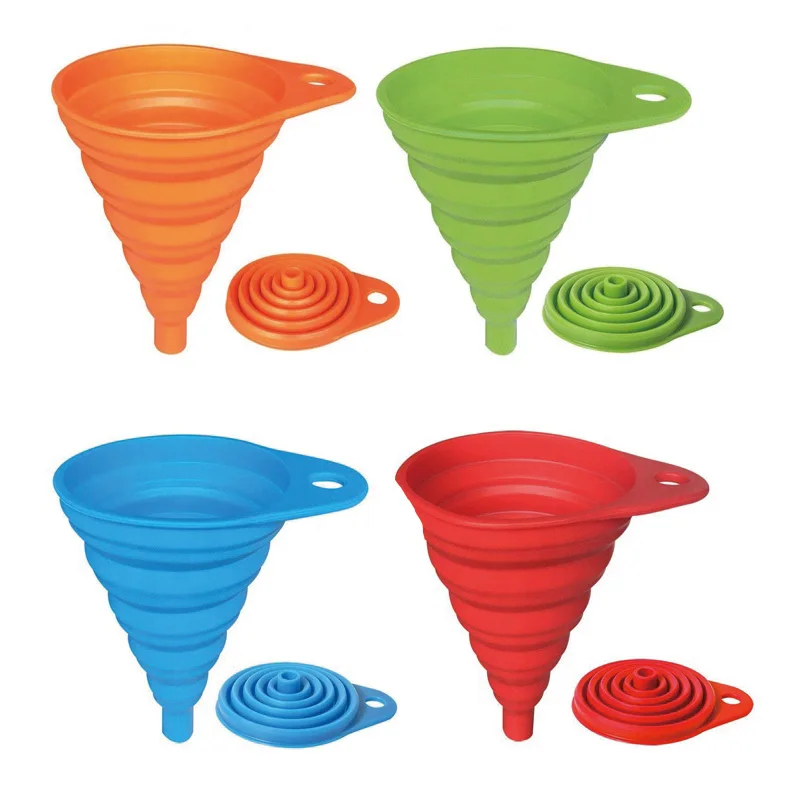 

Collapsible Silicone Funnel Kitchen Food Grade Silicone Folding Funnel For Cooking Water Bottle Liquids And Power