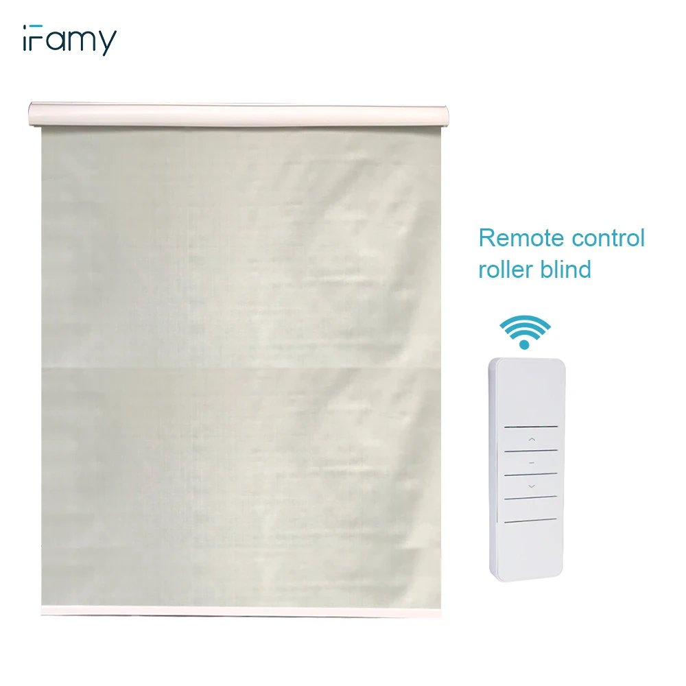 

PVC polyester fabric electric motorized window blinds with wireless remote, Customized