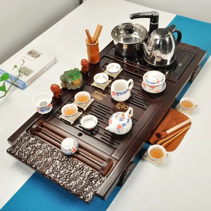 Classic 100% Wooden Chinese Gongfu Tea Table,Popular Tea Tray With Induction Cookers - Buy