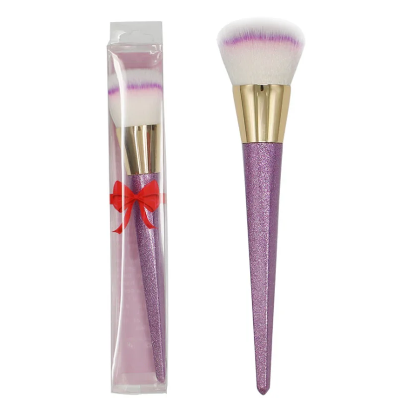 

Spot direct sale single professional makeup brush Purple plastic handle