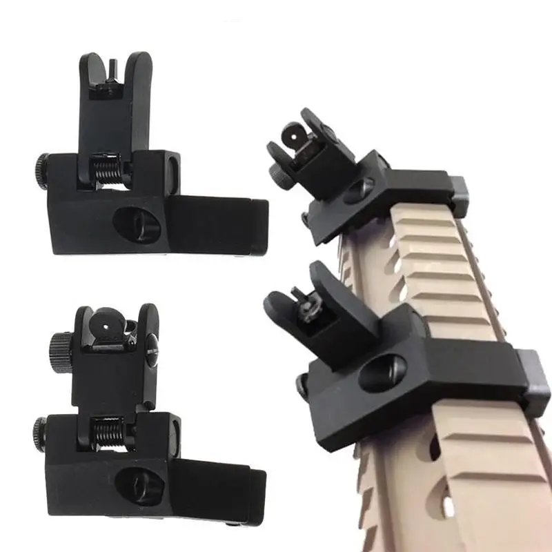 

Fyzlcion Front and Rear Flip Up 45 Degree Offset Rapid Transition Backup Iron Sight, Black