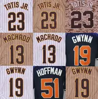 

2020 Latest Best Quality #13 Manny Machado #23 Fernando Tatis Jr. #19 Tony Gwynn #51 Trevor Hoffman Custom Logo Baseball Jersey