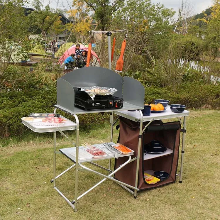 Outdoor Aluminum Portable Camping Kitchen With Food Or Drinks For Family Reunion Buy