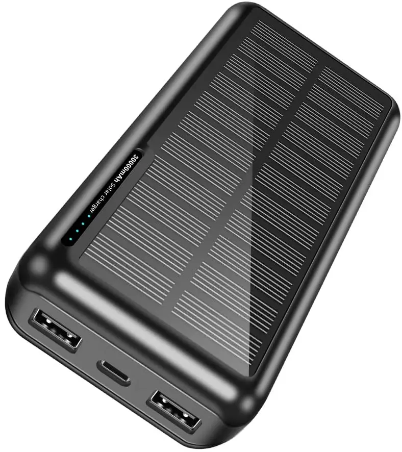 

30000mah Solar Panel Power Bank Portable Smart Power Bank 2 USB Input Power Bank Mobile Charger