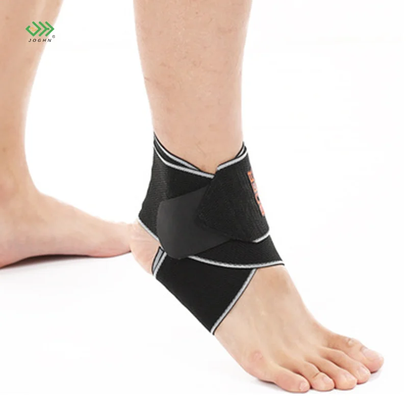 

JOGHN Hot Selling Adjustable Sports Winding Strap Ankle Support Bandage and Elastic Breathable Ankle Guard Compression for Us, Gray and orange and blue