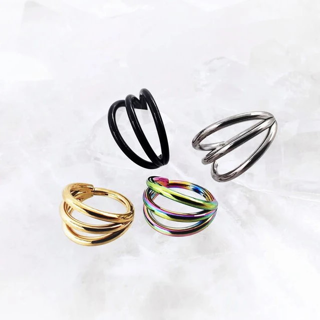 

stocks jewelry daith piercing titanium titanium jewelry ring titanium piercing g23 segment ring clicker