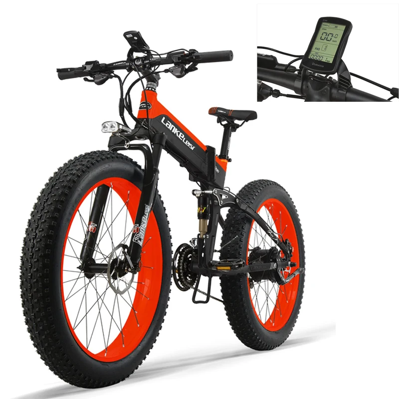 

EU STOCK Hot sale 48V 10Ah Fat Tire Folding Electric Bike Lankeleisi T750 PLUS Electricity Bicycle