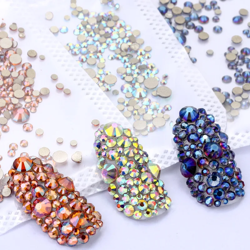 

Mixed Sizes SS6-SS20 Nail Art Rhinestone Crystal Glass Flatback Rhinestone DIY Beauty Accessories Factory Directly Sale, Please refer to color sellection