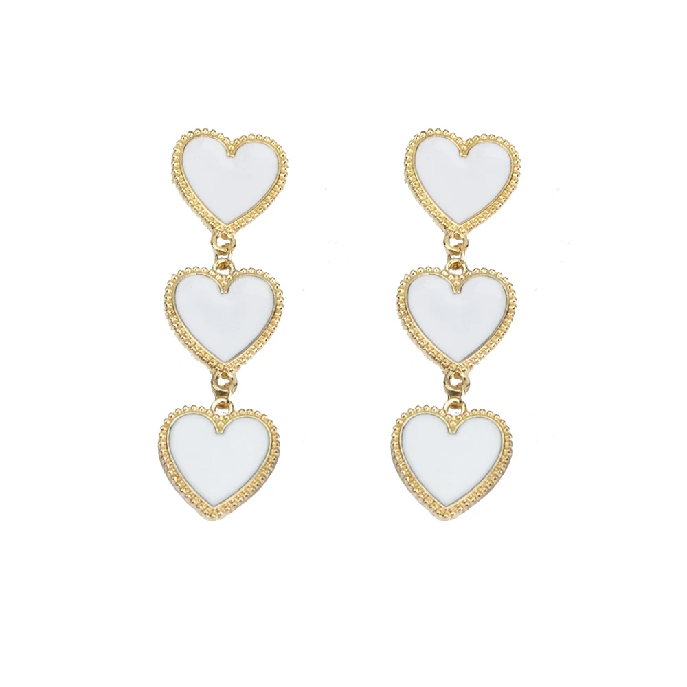 

Enamel Love Heart Dangle Earrings Women Valentines Day Jewelry Gifts For Her, Picture