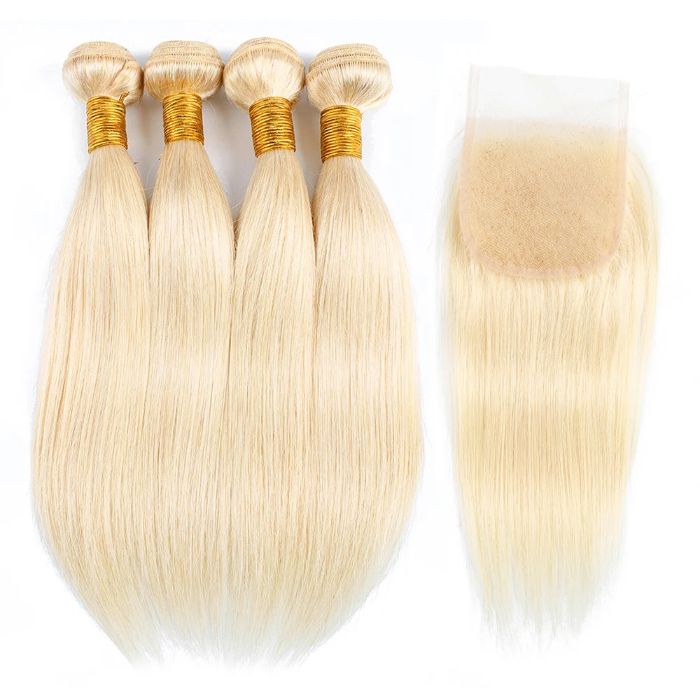

Human Hair Bundles 613 Raw Virgin Cuticle Aligned Hair Extension Brazilian Addictive 1/3 Pcs/straight Loose Body Wave Blonde