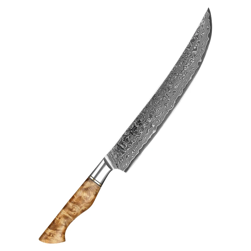 

10 inch Damascus Steel with Wooden Handle Slicing Carving Knife