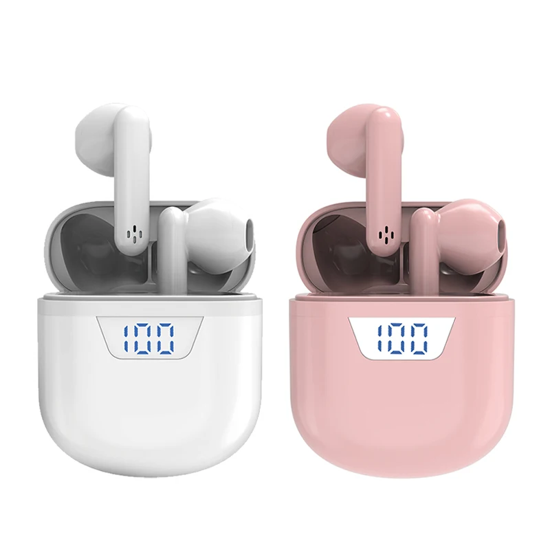 

Sport Gaming Waterproof Ipx5 Noise Canceling Stereo Sound Tws BT True Wireless Headset Earbuds Earphone, Black white pink