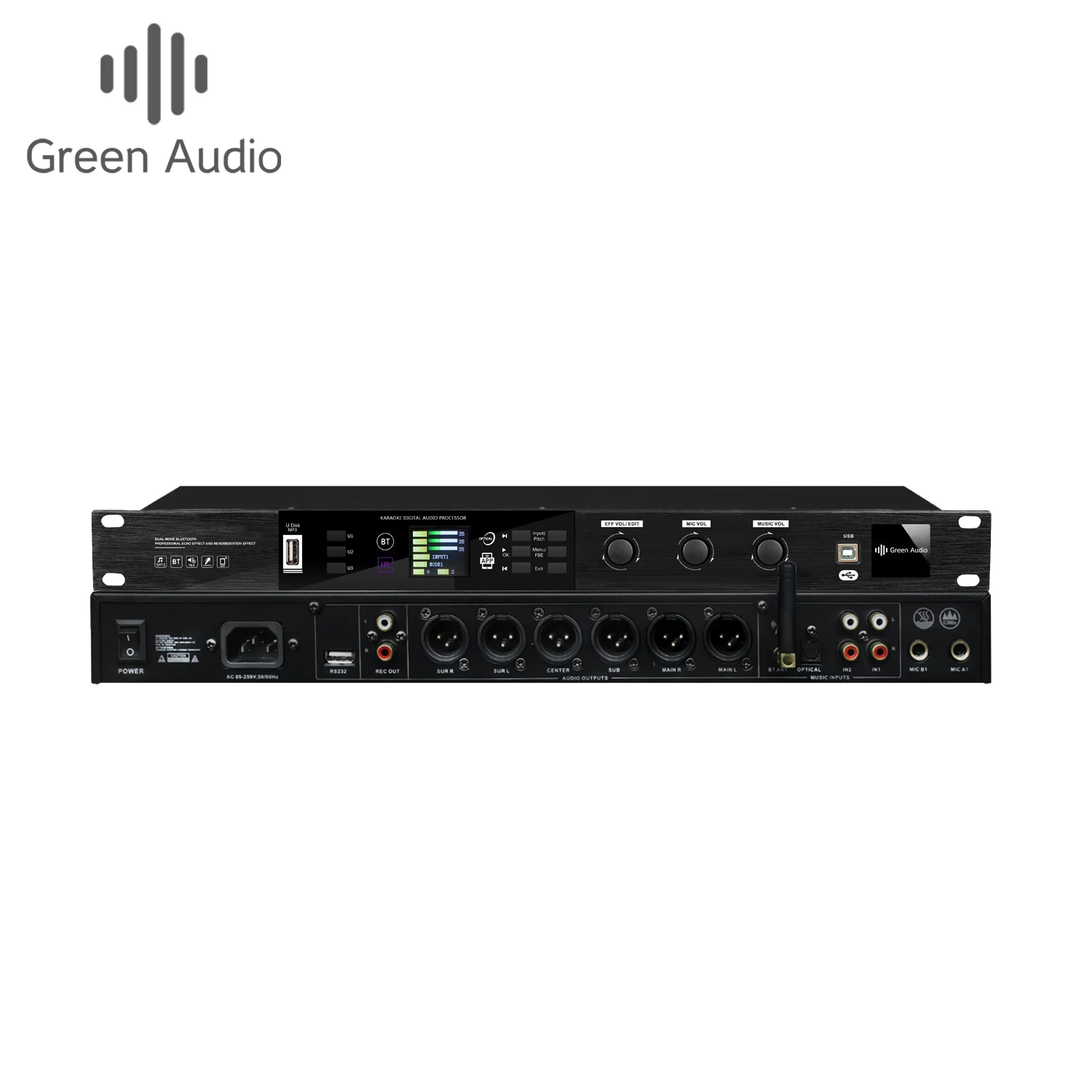 

GAX-K510 Digital and analog double effect front stage effector built-in 32-bit high-performance DSP