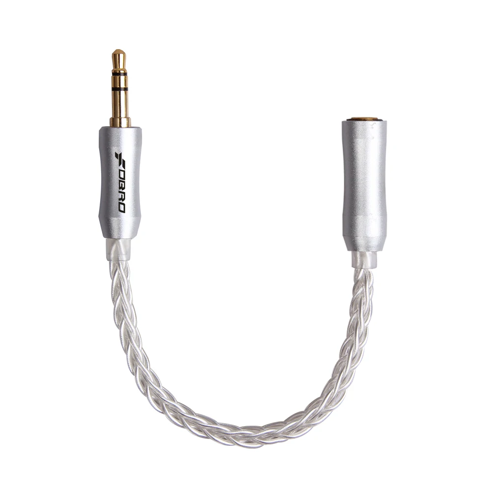 

Wholesale 8 cored OCC Silver Plated Balanced Audio Converter Cable, 2.5 3.5 4.4 mm Male To Female Adapter Earphone Cable Wire