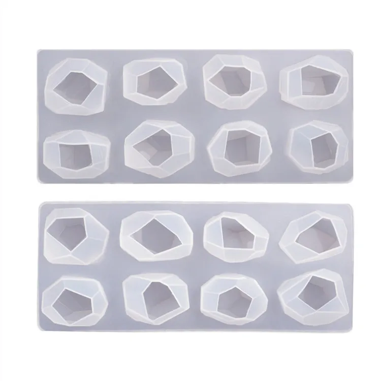 

Y1912 Shiny crystal epoxy resin irregular diamond stone silicone mold, White