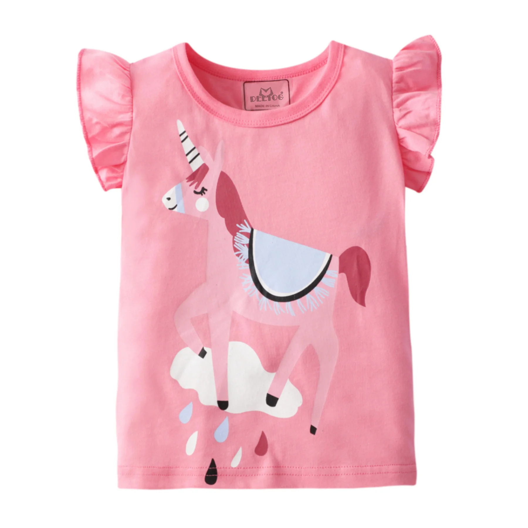 

2021 Custom Cartoon Girls T-Shirt Wholesale Summer Kids Clothing