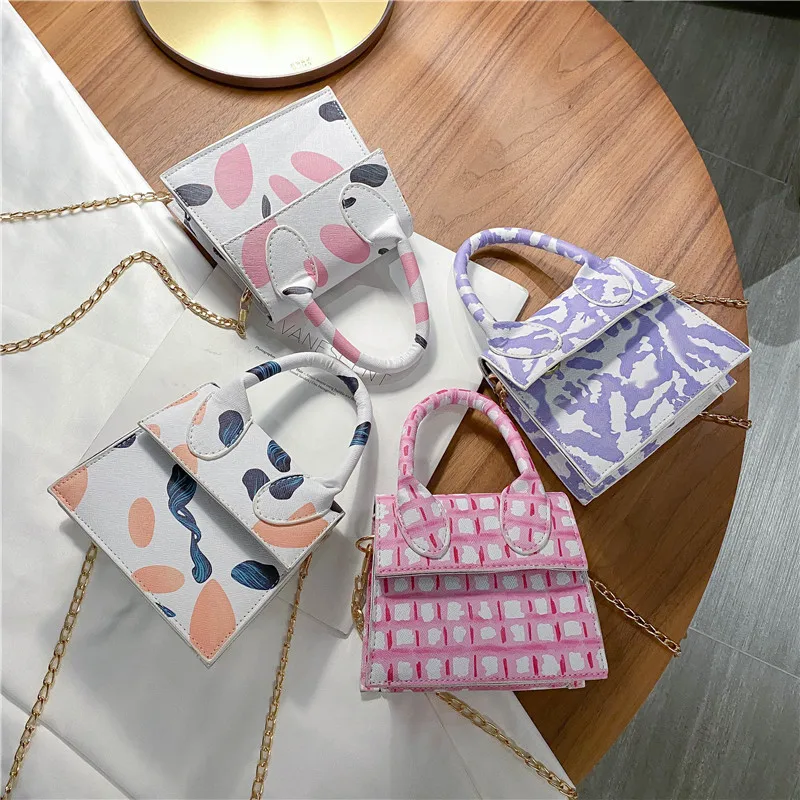

Women 2021 Mini Hand Bags Designer Ladies Chains Shoulder Crossbody PU Small Women Purses Luxury Handbags For Women Clutch, 4 colors