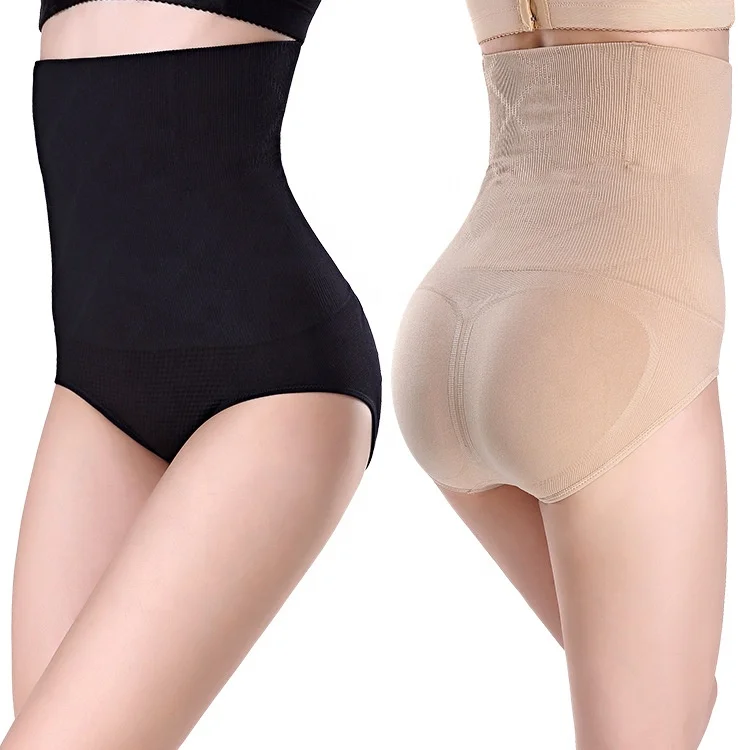 

Wholesale Factory High Waist Control Panty Seamless Underwear Butt Lifter Shapers, Skin/black