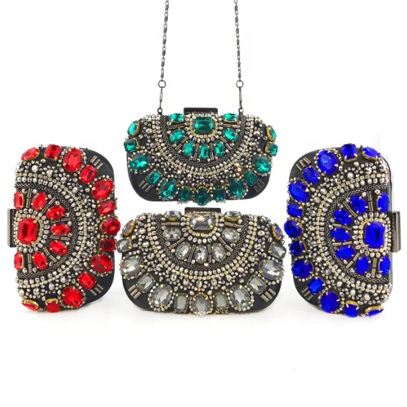 

Fashion Luxury Diamond Beaded Bag Handmade Evening Clutch Bags For Wedding Party