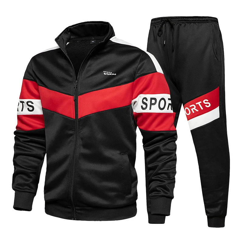 

Men's Round Neck Casual Sports Hoodie Two Piece Set Mens Activewear Joggers Heavyweight Tracksuit