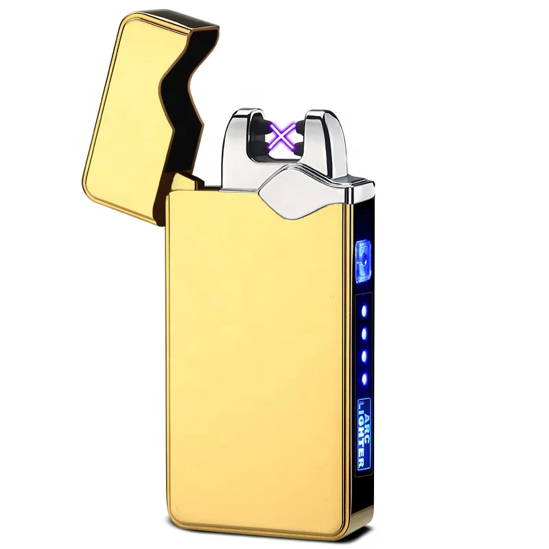 

New Electronic Windproof Plasma Arc Lighter USB Rechargeable Flameless Cigarette Lighter Metal Custom Logo Lighter, 10 colors