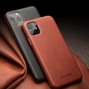 QIALINO Luxury Leather Back Cover Case For iPhone 11 Pro Max