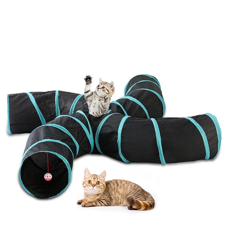 

Amazon Hot Sale Puzzle Cat Toy Environmental Tunnel Collapsible Five Channels Tent Pet Cat