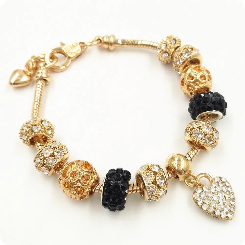 

Charm Bracelet Beaded Bracelet Dubai 18k Gold Plated Cuff Bangles Jewelry xuping Handmade DIY Charms Bracelet for Women