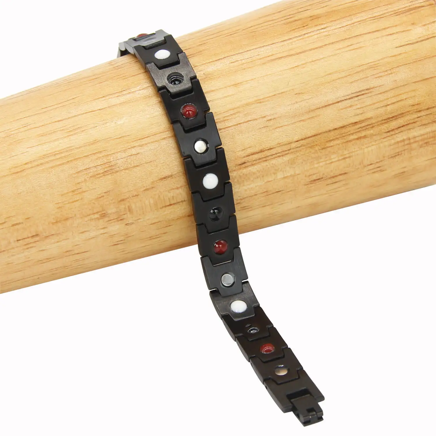 Black Japan Stainless Steel Energy Health Bracelet With Oppbag