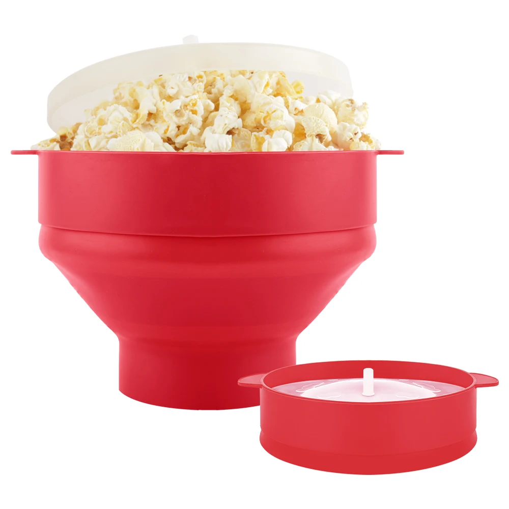 

FAD Hot-seller BPA Free Baking Accessories Heat Resistant Silicone Popcorn Bowl with Lid