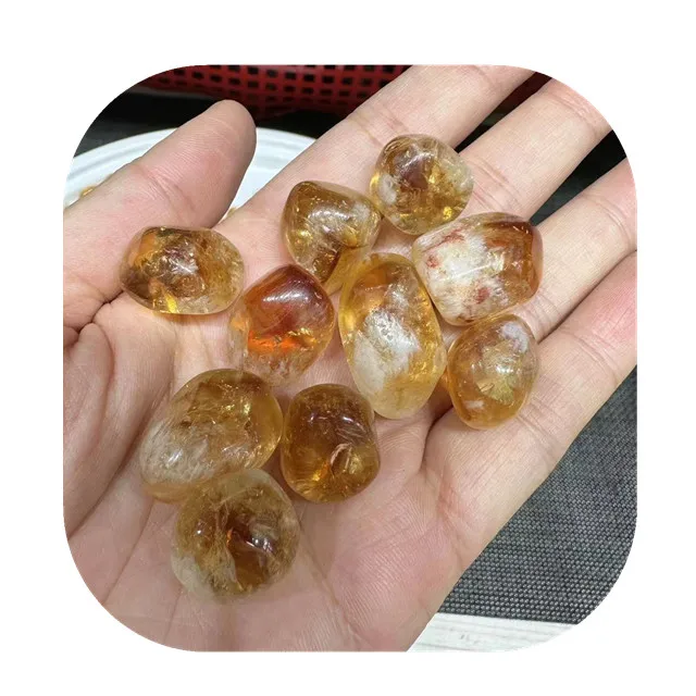 

crystal decor stone 15-20mm crystals healing stones natural Brazil citrine bulk tumbled stones for gift