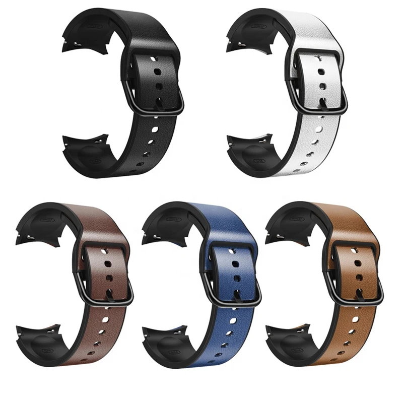 

Silicone Leather Watch Bands Strap for Samsung Watch 4 40mm 44mm Bracelet for Samsung Galaxy Watch 4 Classic 42mm 46mm